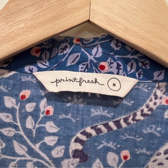 Printfresh | Bagheera Leopard | Sleep Shirt Gown Indigo Blue Tiger Print Dress S - Picture 4 of 7